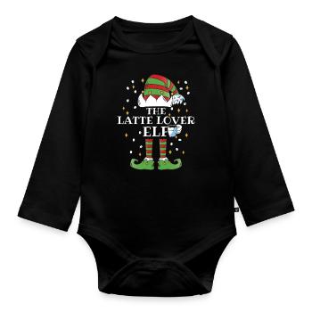 Le café Elfe Latte Lover - Body Bébé bio manches longues - noir - Devant