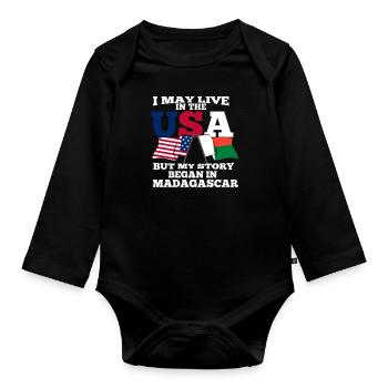 Madagascar - Organic Longsleeve Baby Bodysuit - black - Front