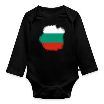 Drapeau bulgare Drapeau bulgare Sables d’or - Body Bébé bio manches longues - noir - Devant
