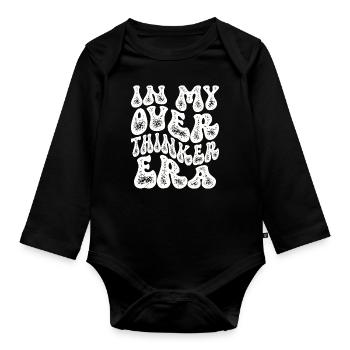 In My Overthinker Era Overthink - Baby Bio-Langarm-Body - Schwarz - Vorne