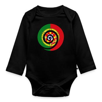 Portugal Drapeau Utilisé Look Drapeau Portugais - Body Bébé bio manches longues - noir - Devant