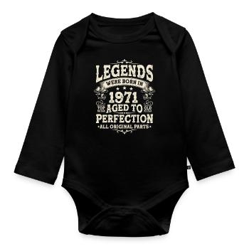 Legenden 1971 Geboren - Baby Bio-Langarm-Body - Schwarz - Vorne