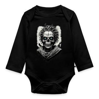 Porträt einer Mumie 12 - Baby Bio-Langarm-Body - Schwarz - Vorne