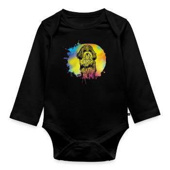 Havanais rétro - Body Bébé bio manches longues - noir - Devant