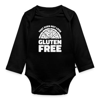 Gluten Free Pizza - Organic Longsleeve Baby Bodysuit - black - Front