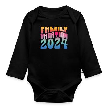 Family Trip 2024 Family Vacation - Organic Longsleeve Baby Bodysuit - black - Front