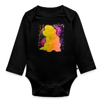 Havanais rétro - Body Bébé bio manches longues - noir - Devant