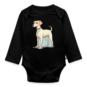 Niedliches Hundedesign für Hundebesitzer - Baby Bio-Langarm-Body - Schwarz - Vorne