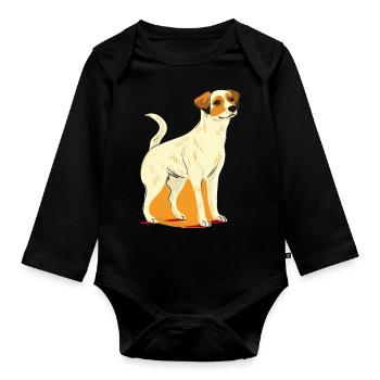Conception de chien mignon pour les propriétaires de chiens - Body Bébé bio manches longues - noir - Devant