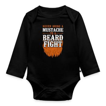 Beard Lover Bearded Man Ginger - Organic Longsleeve Baby Bodysuit - black - Front