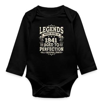 Legendary 1941 Birthday - Organic Longsleeve Baby Bodysuit - black - Front