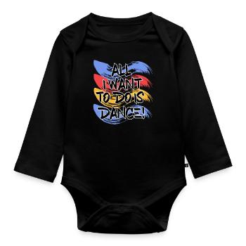 Breakdancing - Baby Bio-Langarm-Body - Schwarz - Vorne