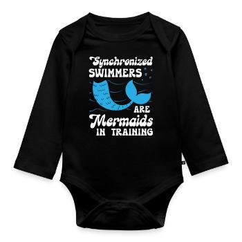 Synchronized Swimmers Are Mermaids In Training - Baby Bio-Langarm-Body - Schwarz - Vorne