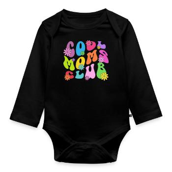 Cool Moms Club - Organic Longsleeve Baby Bodysuit - black - Front