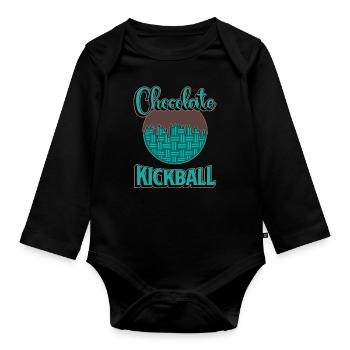 Kickball Chocolat Kickball Sports compétitifs - Body Bébé bio manches longues - noir - Devant