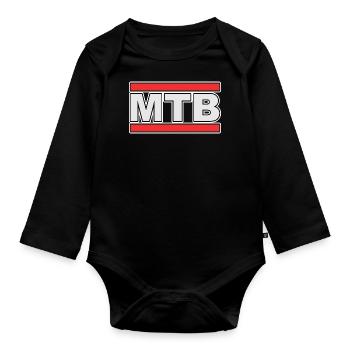 MTB Mountainbike #MTB - Baby Bio-Langarm-Body - Schwarz - Vorne