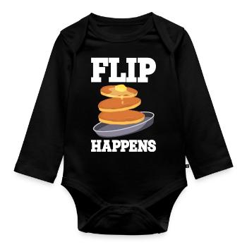 Pfannkuchen - Baby Bio-Langarm-Body - Schwarz - Vorne