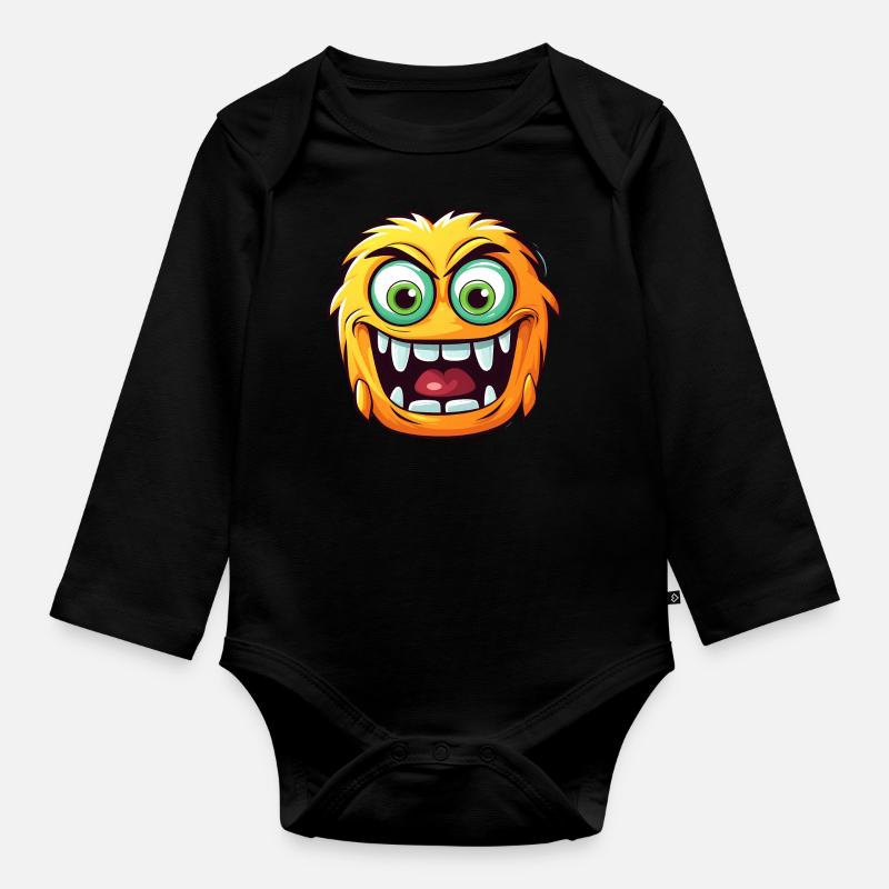 Mignon monstre d’Halloween - Body Bébé bio manches longues - noir