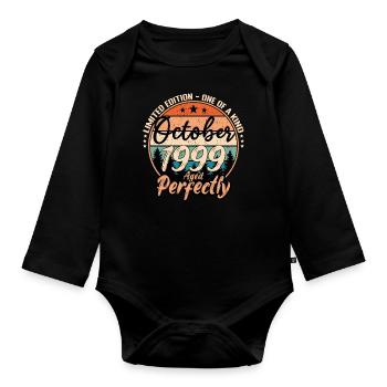 October 1999 anniversary 1999 legends October - Organic Longsleeve Baby Bodysuit - black - Front