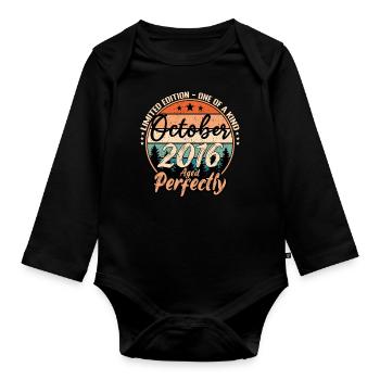 Oktober 2016 Jubiläum 2016 Legenden Oktober - Baby Bio-Langarm-Body - Schwarz - Vorne