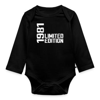 Legendär seit 1981 Geburtstagsgeschenk 1981 - Baby Bio-Langarm-Body - Schwarz - Vorne