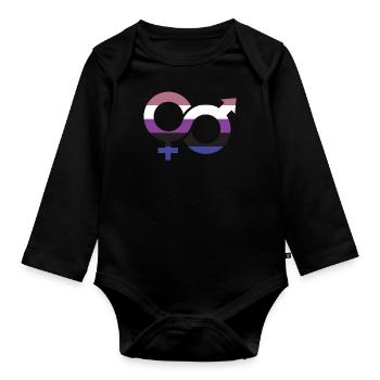 Genderfluide Symbol - Organic Longsleeve Baby Bodysuit - black - Front