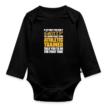 Sportmediziner - Baby Bio-Langarm-Body - Schwarz - Vorne