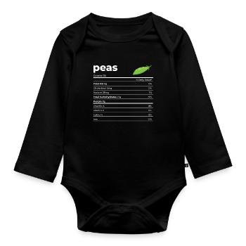 Nutrion Facts Peas - Organic Longsleeve Baby Bodysuit - black - Front