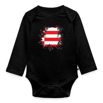 Drapeau de Brême Drapeau de Brême - Body Bébé bio manches longues - noir - Devant