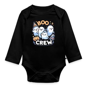 boo crew - Organic Longsleeve Baby Bodysuit - black - Front