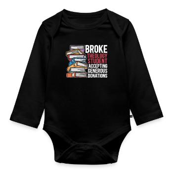 La théologie a brisé la théologie Étudiant en théologie Théologien Bible - Body Bébé bio manches longues - noir - Devant