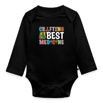 Scrapbooking Crafting Is The Best Loves Journaling - Organic Longsleeve Baby Bodysuit - black - Front