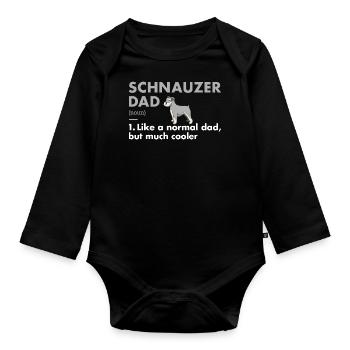 Schnauzer Dad Definition - Baby Bio-Langarm-Body - Schwarz - Vorne