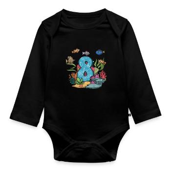 Cadeau de poisson d’aquarium - Body Bébé bio manches longues - noir - Devant