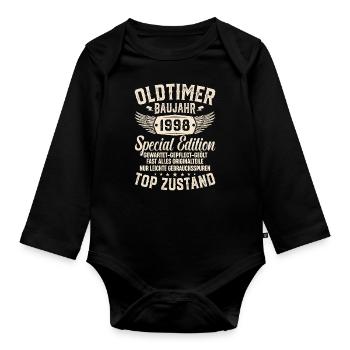 Vintage 1998 Geschenk - Baby Bio-Langarm-Body - Schwarz - Vorne