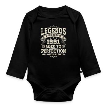 Legendary Birthday '91s - Organic Longsleeve Baby Bodysuit - black - Front