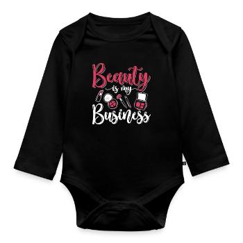 Cosmétologie La beauté est mon entreprise Services de beauté - Body Bébé bio manches longues - noir - Devant