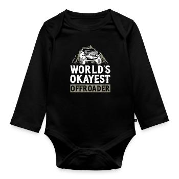 Off-road - Organic Longsleeve Baby Bodysuit - black - Front