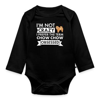I Prefer Term Chow Chow Obsessed - Baby Bio-Langarm-Body - Schwarz - Vorne