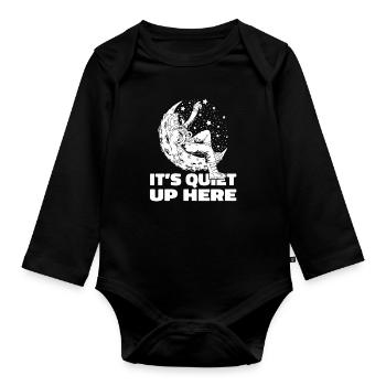 Space Space Funny Space Colonization - Organic Longsleeve Baby Bodysuit - black - Front
