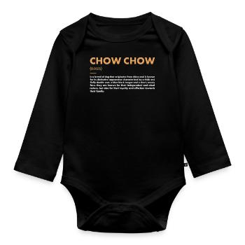 Chow Chow Définition - Body Bébé bio manches longues - noir - Devant