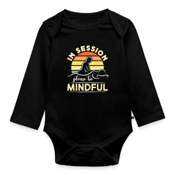 Massage Therapist In Session Please Be Reflexology - Baby Bio-Langarm-Body - Schwarz - Vorne