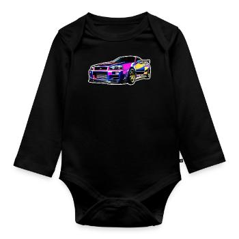Jdm / Tuning / Turbocharger / Rims / Chiptuning - Organic Longsleeve Baby Bodysuit - black - Front