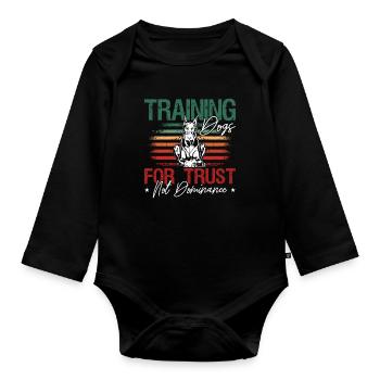 Service Dog Trainer Training For Trust Dog Handler - Organic Longsleeve Baby Bodysuit - black - Front