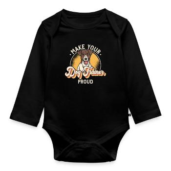 Dresseur de chiens d’assistance Faites de votre chien un amoureux de l’éducation canine - Body Bébé bio manches longues - noir - Devant