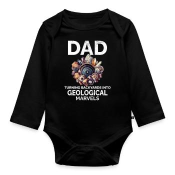 Fels Sammeln Papa Edelstein Sammler Geologe - Baby Bio-Langarm-Body - Schwarz - Vorne