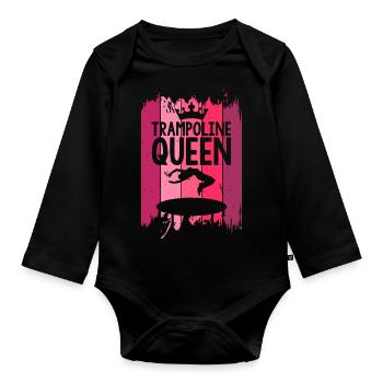 Trampoline Queen - Baby Bio-Langarm-Body - Schwarz - Vorne