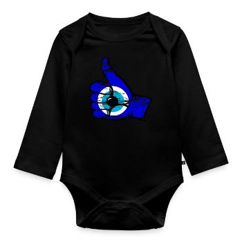 Nazar alles klar Symbol used - Baby Bio-Langarm-Body - Schwarz - Vorne