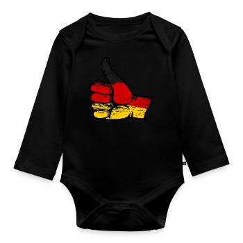 Deutschland Flagge alles klar Symbol used - Baby Bio-Langarm-Body - Schwarz - Vorne