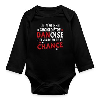 Danoise Danemark Femme Chance Cadeau Pays Humour - Body Bébé bio manches longues - noir - Devant